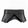 Geometrically designed wide waist closure corset leather belt