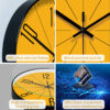 10/12 - inch modern wall clock. Its silent quartz makes it perfect for living rooms.