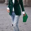 Lapel Collar One Button Blazer