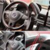 Braid On Steering Wheel Cover With Needles and Thread Artificial leather Diameter 38cm