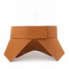 Geometrically designed wide waist closure corset leather belt