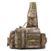 Men's Fishing Backpack: Equipped with bait box, equipment storage bag, pole holder, sling & shoulder bag design.