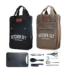 Camping Kitchen Set 8pcs Outdoor Cookware Kit Stainless Steel Travel Set And Utensil Organizer Storage bag