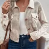 Pocketed Houndstooth Long Sleeve Jacket