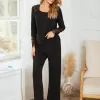 Women's sleepwear suit - long sleeves and long pants two pieces  cotton lace patchwork