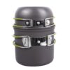 Portable Hard Aluminum Oxide Outdoor Cookware Set Convenient Three-Piece Combination Set Of Pots And Pans