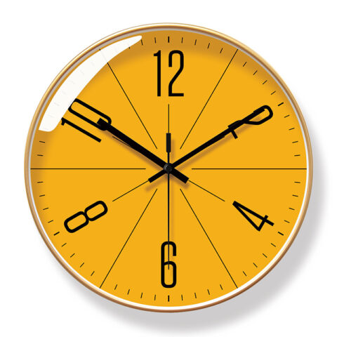 10/12 - inch modern wall clock. Its silent quartz makes it perfect for living rooms.