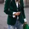 Lapel Collar One Button Blazer