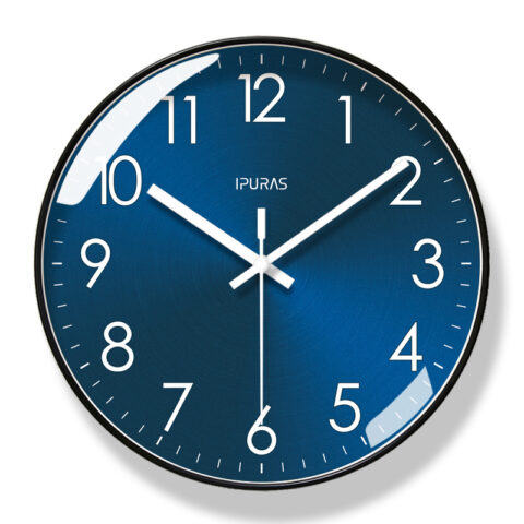 10/12 - inch modern wall clock. Its silent quartz makes it perfect for living rooms.