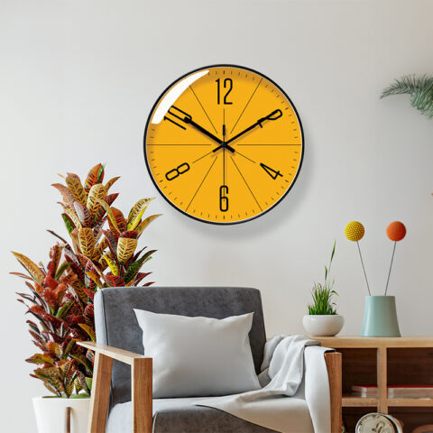 10/12 - inch modern wall clock. Its silent quartz makes it perfect for living rooms.