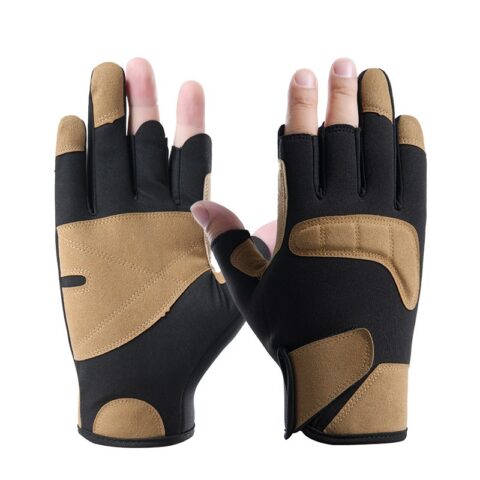 Fishing gloves professional grade winter men's and women's exclusive exposed three finger waterproof non stick bait, hand picked