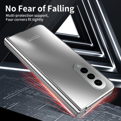 Suitable for Samsung Fold5 phone case ZFOLD4 folding screen solid color electroplating