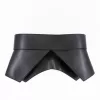 Geometrically designed wide waist closure corset leather belt