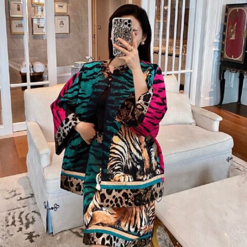 Summer Tiger Year Series - Jacquard Leopard Skirt