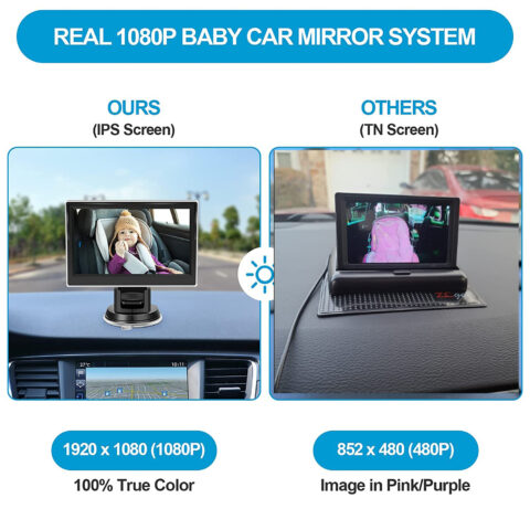 4.3 inch private model car baby monitor mirror HD 1080P
