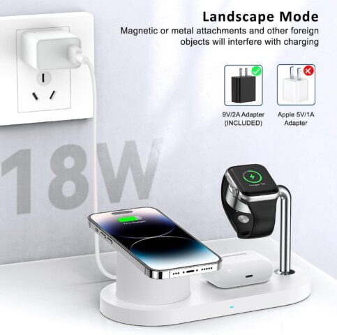 MagSafe magnetic suction three-in-one charger suitable for Apple mobile phone 15w wireless charging