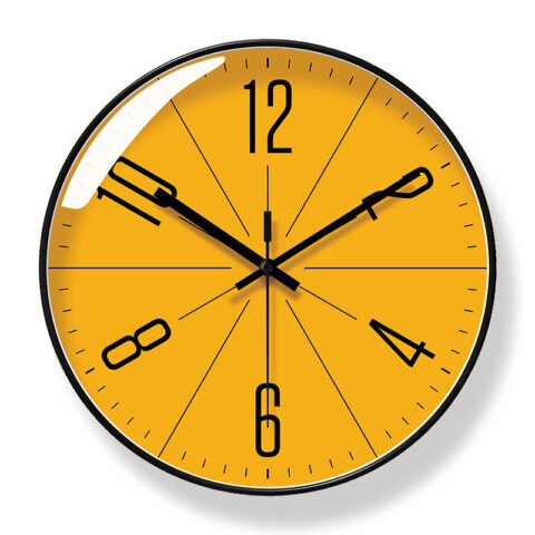 10/12 - inch modern wall clock. Its silent quartz makes it perfect for living rooms.