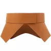 Geometrically designed wide waist closure corset leather belt