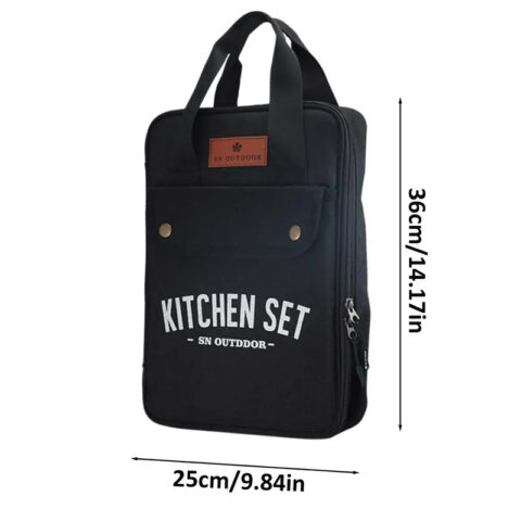 Camping Kitchen Set 8pcs Outdoor Cookware Kit Stainless Steel Travel Set And Utensil Organizer Storage bag