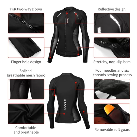 Women's Motorcycle Soft Armor Jacket with Removable CE Certified Protective Pads