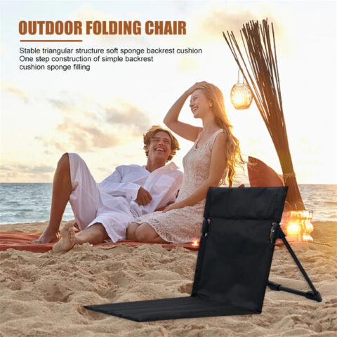 Foldable Camping Chair Outdoor Lazy Chair with Backrest