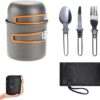 Portable Hard Aluminum Oxide Outdoor Cookware Set Convenient Three-Piece Combination Set Of Pots And Pans
