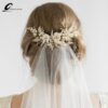 Queenco Gold Bridal Hair Comb Pearl Beads Wedding Hair Accessories