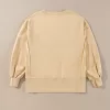 Exposed Seam Round Neck Long Sleeve Sweatshirt