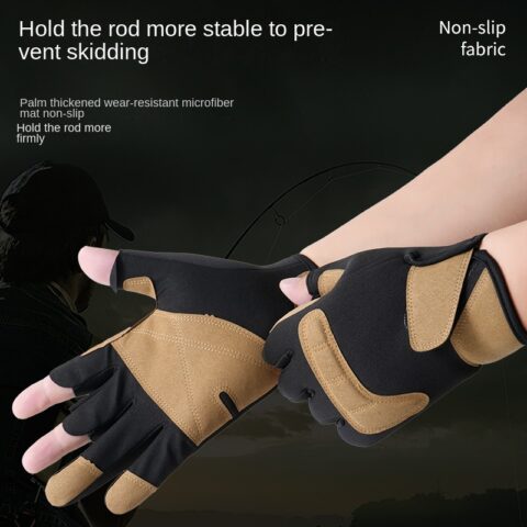 Fishing gloves professional grade winter men's and women's exclusive exposed three finger waterproof non stick bait, hand picked