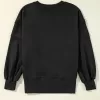 Exposed Seam Round Neck Long Sleeve Sweatshirt