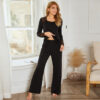 Women's sleepwear suit - long sleeves and long pants two pieces  cotton lace patchwork