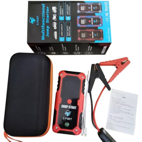Portable Jump Starter Power Bank 12V Booster Led