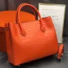 Authentic Crocodile Skin Lady Yellow Working Purse Genuine Alligator Leather Female Totes Handbag Women'S Large Shoulder Bag