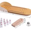 Table Top Mini Bowling Game Wooden Board Arcade Shooting Office Desk Stress Relief Finger Toys Fun Gifts for Men Women Kids