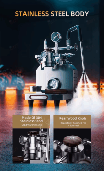 Cmp-Pro Pneumatic Coffee Machine Milk Foaming Maker 9 Bar Extraction Espresso Maker with Power Supply 220V