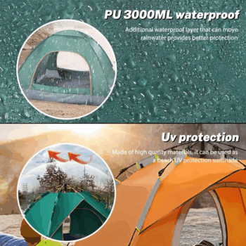 Outdoor Camping Fully Automatic Portable Folding Camping Tent 2-3 Person Beach Tent Quick Opening Two Person Camping Set