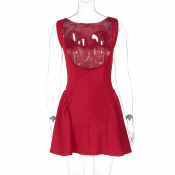 Backless Zipper Evening Party Dress Women 2024 Robes Elegant Sexy A-Line Dress Bodycon Mini Summer Dress Vestidos
