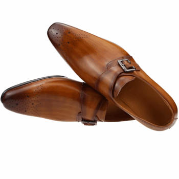 Mens Formal Male Shoe Side Buckle Leather Shoes Pointed Toe Bullock Carving Classic Style Classic Gentleman Formal Wear Pointed