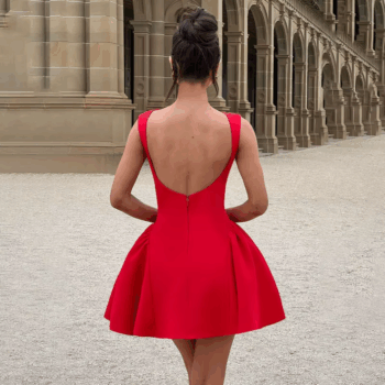 Backless Zipper Evening Party Dress Women 2024 Robes Elegant Sexy A-Line Dress Bodycon Mini Summer Dress Vestidos