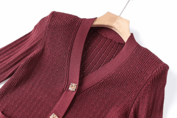 Lady Spring New Arrival V-Neck Long Sleeve Single-Breasted Ruffles Cardigan Midi Skirt Women Solid Knit Twin Sets