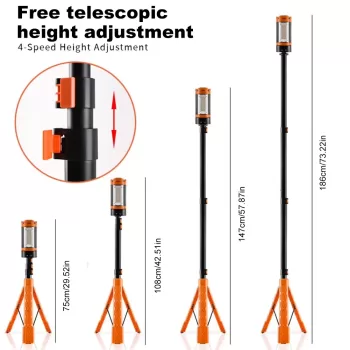 Folding Camping Light LED Work Light Multifunctional Rechargeable Camping Lantern Portable Camping Light for Adventure Fishing