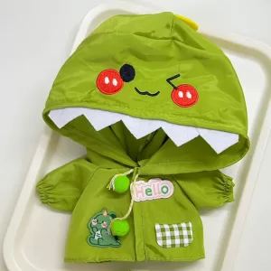 Mini Doll'S Clothes Outfit Accessories for Korea Kpop Exo 15-17Cm Labubu Idol V1 V2 Green Yellow Raincoat Hat Set Clothing Gift