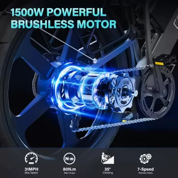 26Inch Electric Bike off Road Mountain Bike Electric Motorcyle Fat Bike E Bike 1500W 48V 25Ah Removabel Battery
