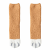 Plush Winter Funny Cute Style Animal Cat Paw Cartoon Pattern Women Cotton Socks Super Soft for Female House Sleeping Floor Sox