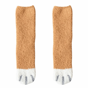 Plush Winter Funny Cute Style Animal Cat Paw Cartoon Pattern Women Cotton Socks Super Soft for Female House Sleeping Floor Sox