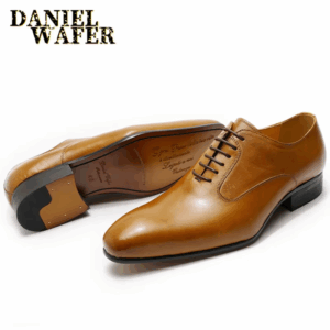 Luxury Brand Men'S Oxford Leather Shoes Handmade Pointed Lace-Up Formal Shoes Suitable for Wedding Business Formal Occasions