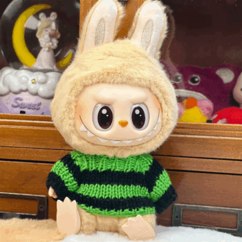 Doll Clothes Ropa Labubu for 17Cm Labubu V2 V1 Labubu Winter Sweater Strawberry Love Pattern Kid Toy Gift