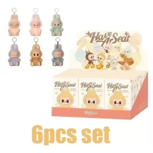2Nd Generation Monster Labubu Sitting PVC Labubu Series Blind Box Labubu Series Labubu Macaron Keychain Birthday Holiday Gift