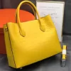 Authentic Crocodile Skin Lady Yellow Working Purse Genuine Alligator Leather Female Totes Handbag Women'S Large Shoulder Bag