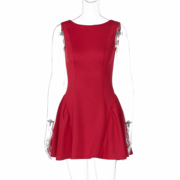 Backless Zipper Evening Party Dress Women 2024 Robes Elegant Sexy A-Line Dress Bodycon Mini Summer Dress Vestidos